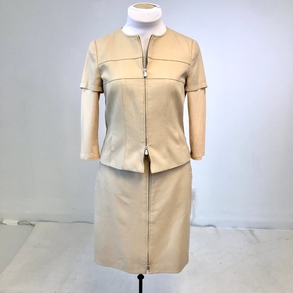 Worth 10 Transitional Zipper Pencil Skirt Tan - Picture 6 of 13